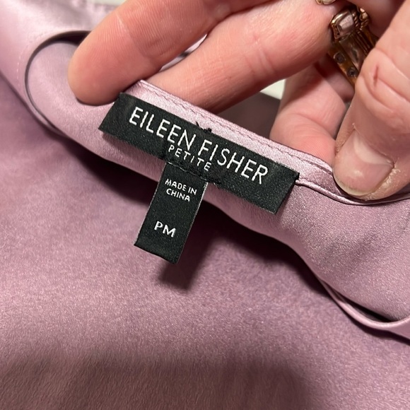 Eileen Fisher Petites Mauve Silk Spandex Tank Size P/M - Picture 4 of 7